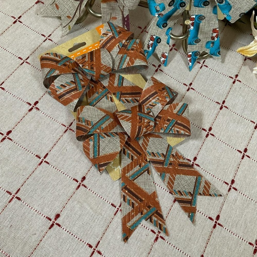 Crafters Decorative Bows Fall Time Harvest Owls Ribbons & Blue Pickup Pumpkins - Picture 3 of 3